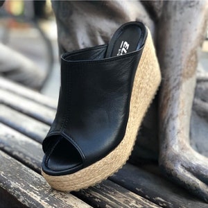 Summer Women Hand Made Wedge Slippers Platform Shoes Female Sandals 6948