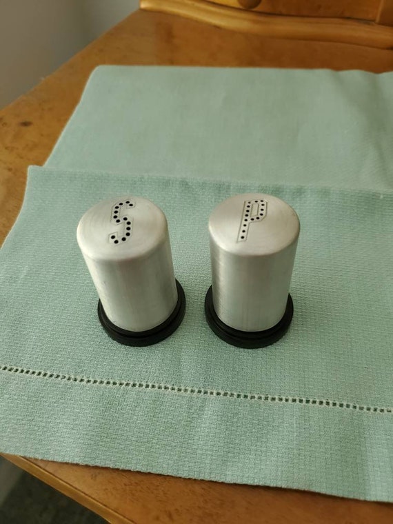 Vintage Aluminum Salt and Pepper Shakers Etsy