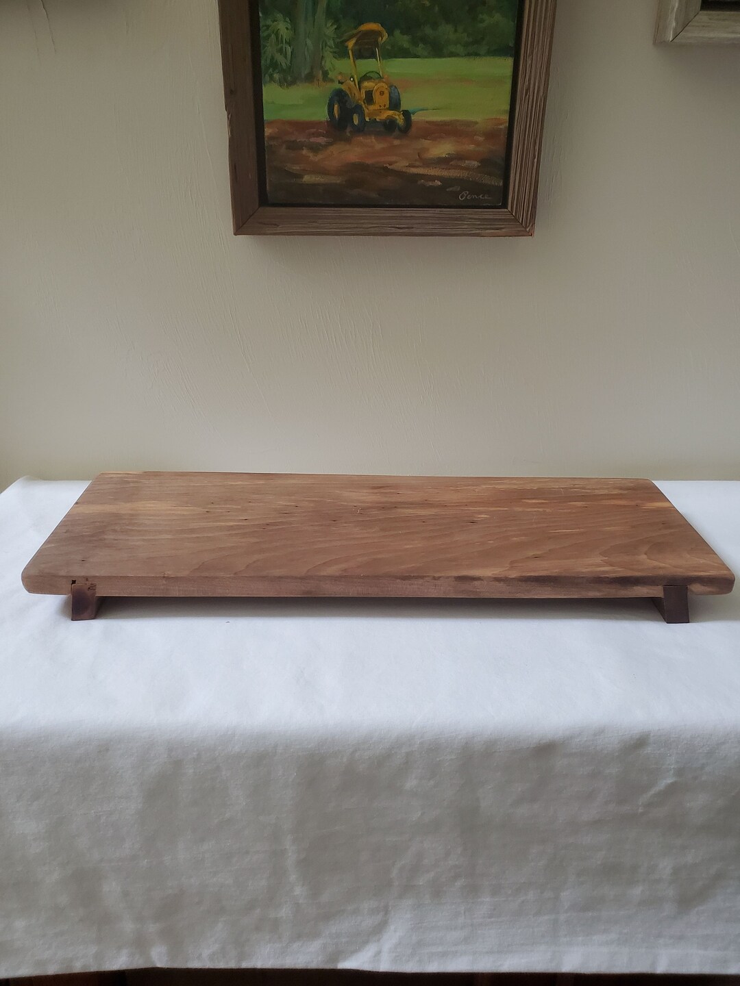 Pecan Wood Charcuterie Board With Feet Etsy