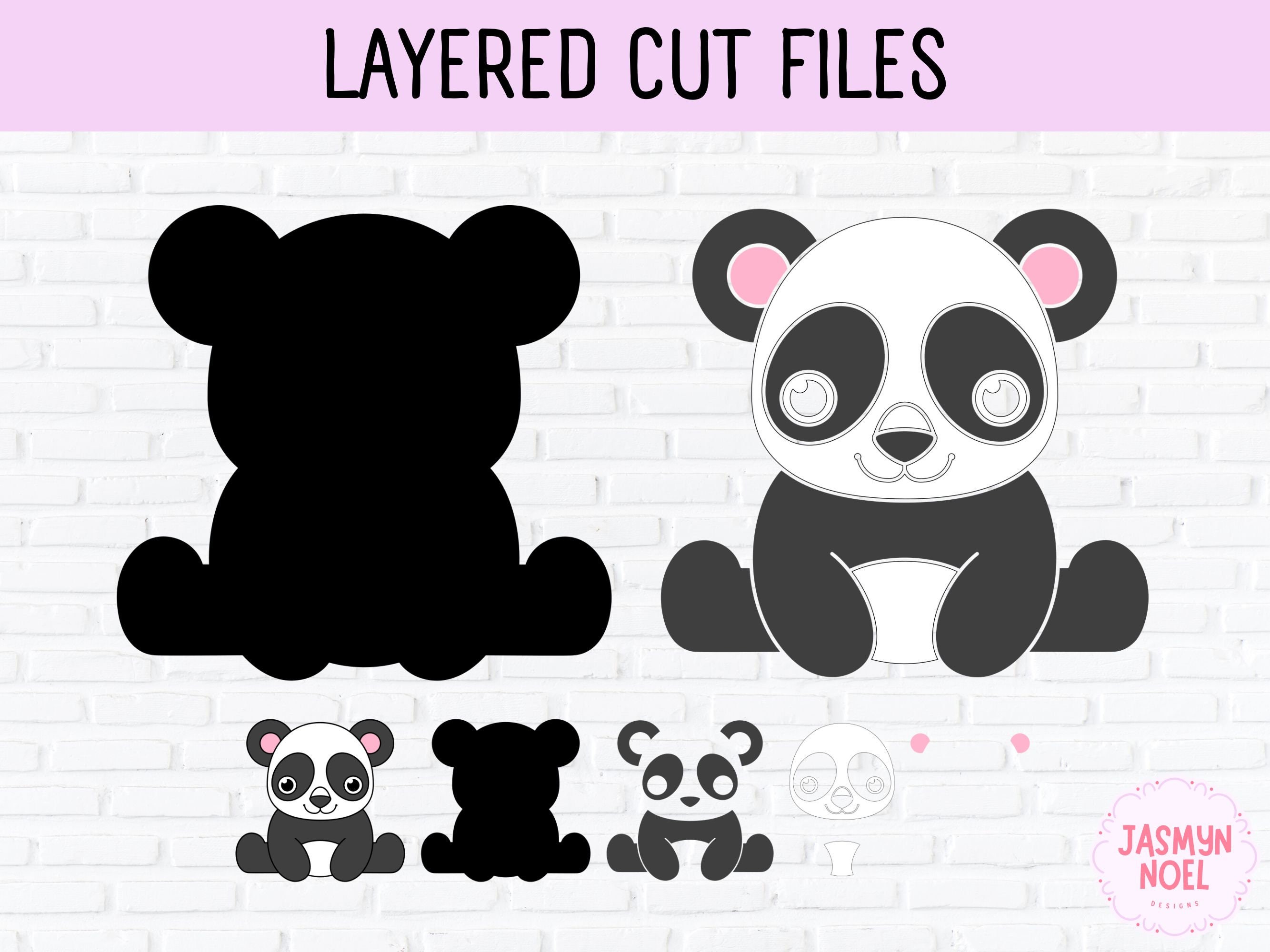 Cute Baby Panda Bear Clipart PNG & SVG Cut File Design - Etsy
