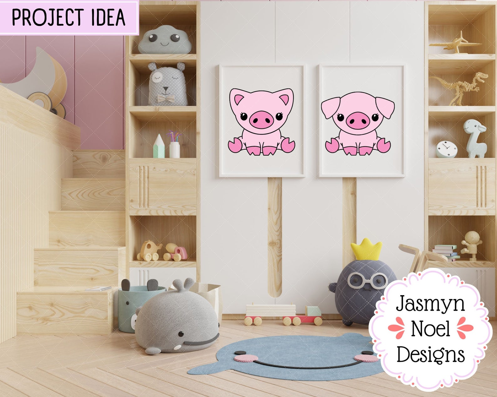 Cute Kawaii Baby Pig Clipart PNG &amp; SVG Bundle - Etsy