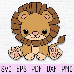 Cute Baby Lion Cub Imágenes Prediseñadas, PNG y SVG Cortar archivo