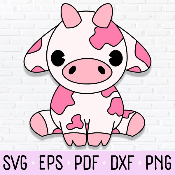 Strawberry Cow Art Etsy