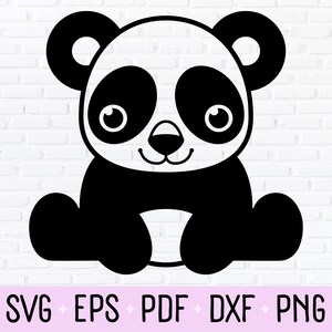 Cute baby panda layered SVG Kawaii panda cut file Cartoon panda cutting  Kids Cuttable Animal vector DXF Silhouette Cameo Cricut Vinyl Shirt