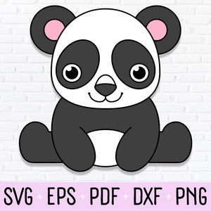 Cute Baby Panda Bear Clipart, PNG, & SVG Cut File Design
