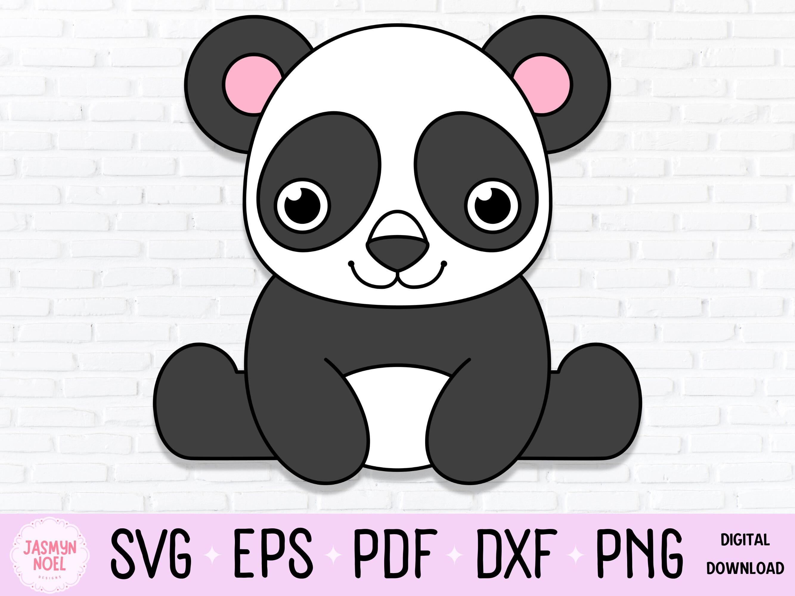 Cute Baby Panda Bear Clipart PNG & SVG Cut File Design - Etsy