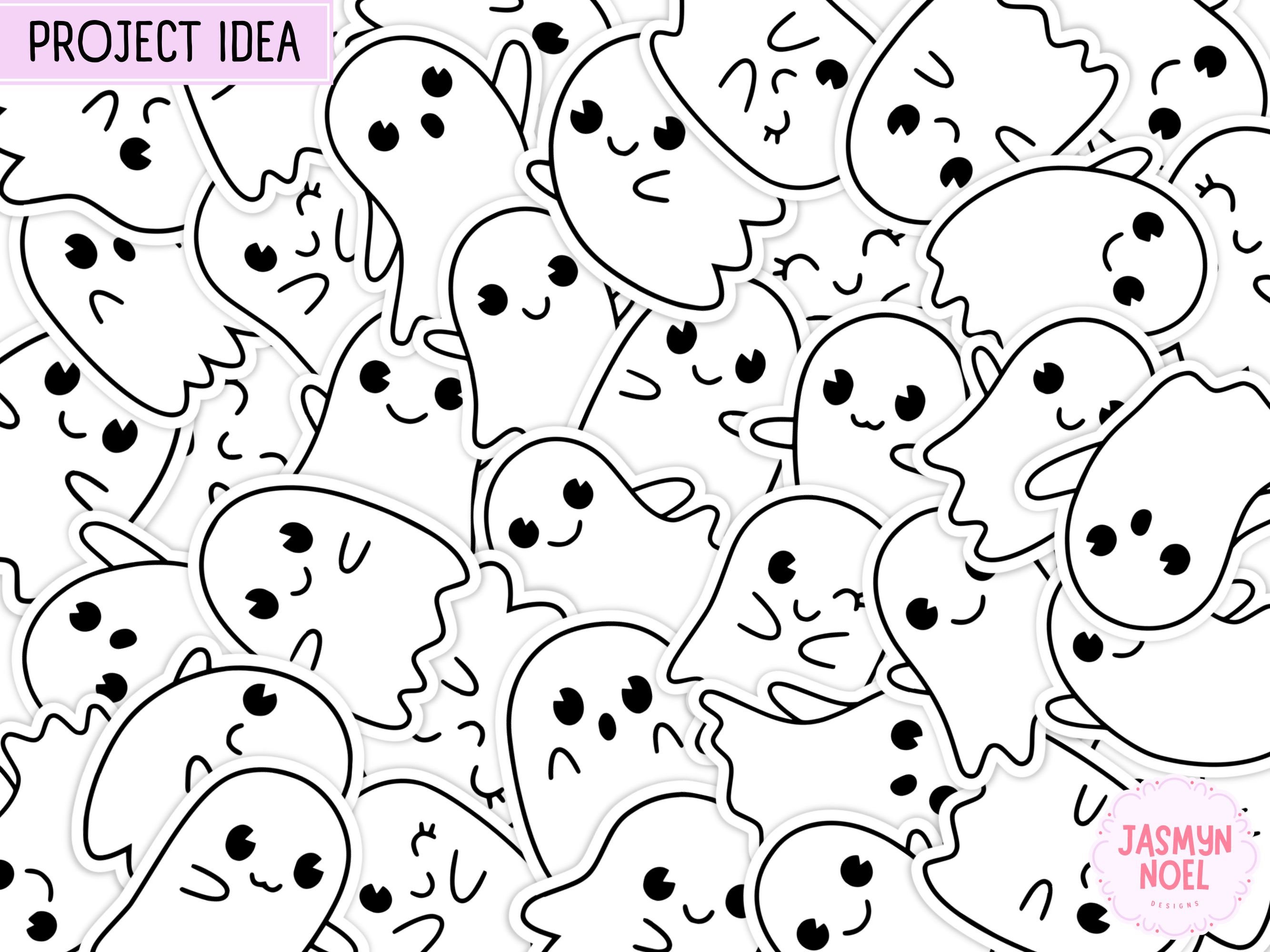 Cute Ghost SVG Halloween Bundle | Boo SVG | Cute Ghost Clipart | Kawaii ...