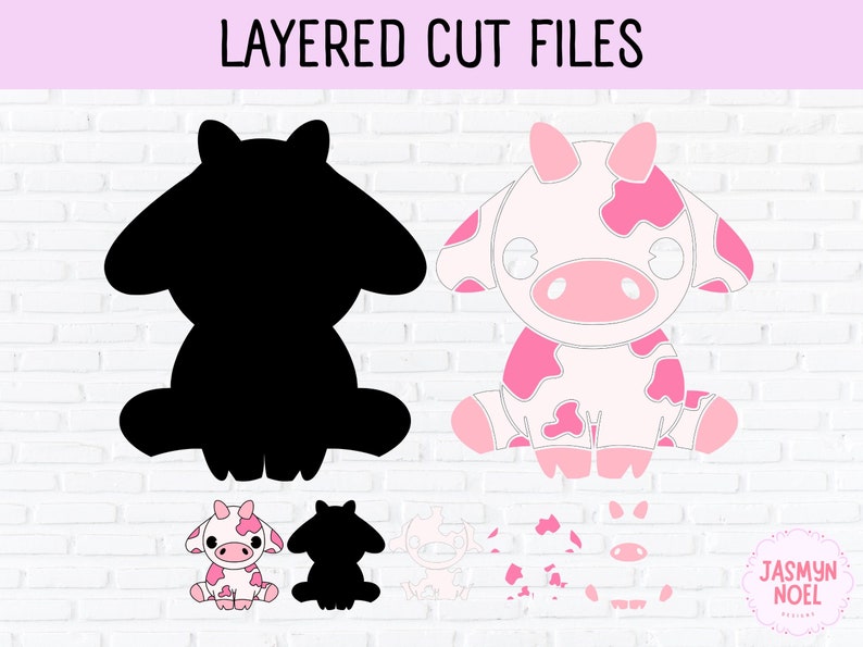 Strawberry Cow SVG Pink Cow Clipart Cute Cow PNG Baby Cow Printable