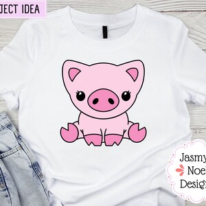 Cute Kawaii Baby Pig Clipart PNG &amp; SVG Bundle - Etsy