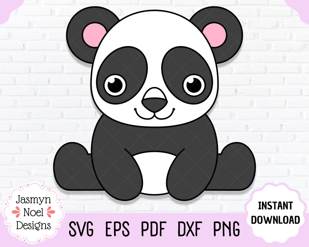 Cute Baby Panda Bear Clipart PNG & SVG Cut File Design - Etsy