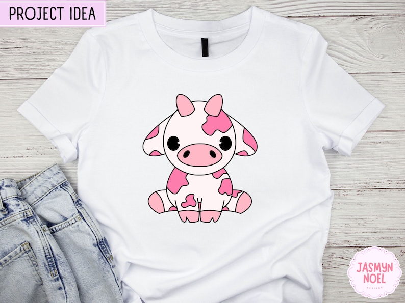 Strawberry Cow SVG Pink Cow Clipart Cute Cow PNG Baby Cow Printable