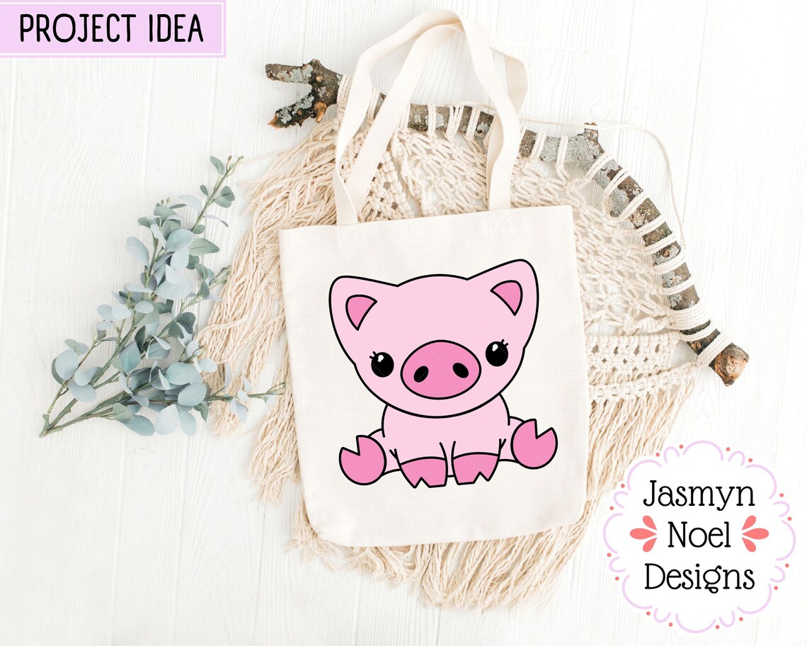 Cute Kawaii Baby Pig Clipart PNG &amp; SVG Bundle - Etsy