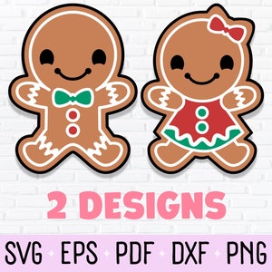 Gingerbread SVG, Gingerbread Man PNG, Gingerbread Cookies, Christmas Cookie Clipart, Gingerbread House Laser Cut File, Cute Christmas SVG