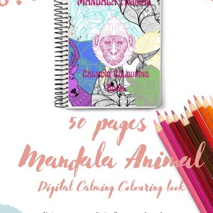 Digital Animal Mandala Coloring Book - 50 pages