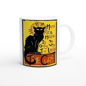 THE CURE- The Lovecats, chat noir, Hand in Hand, tasse imprimée lumineuse et unique, cadeau de fan de The Cure, goth, tasse cadeau musique des années 80/90 x