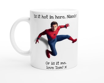 SPIDER MAN Tom Holland Mug, Fully Customisable Your Choice of Text