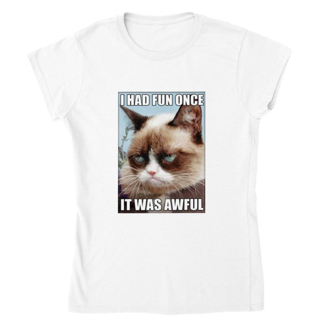 I Had Fun Once And It Was Awful GRUMPY CAT! I Had Fun Once-it Was Awful - Fun T-shirt - Classic Ladies