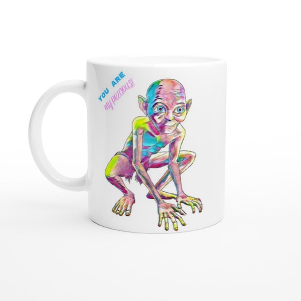 CADEAU DE LA SAINT-VALENTIN - Mug Gollum/Smeagol coloré de style P - mon précieux - fan du Seigneur des anneaux - cadeau de fan LOTR