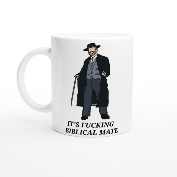 PEAKY BLINDERS Inspired, Alfie Solomons - Fucking Biblical Mate, quote mug, cartoon style, fan gift