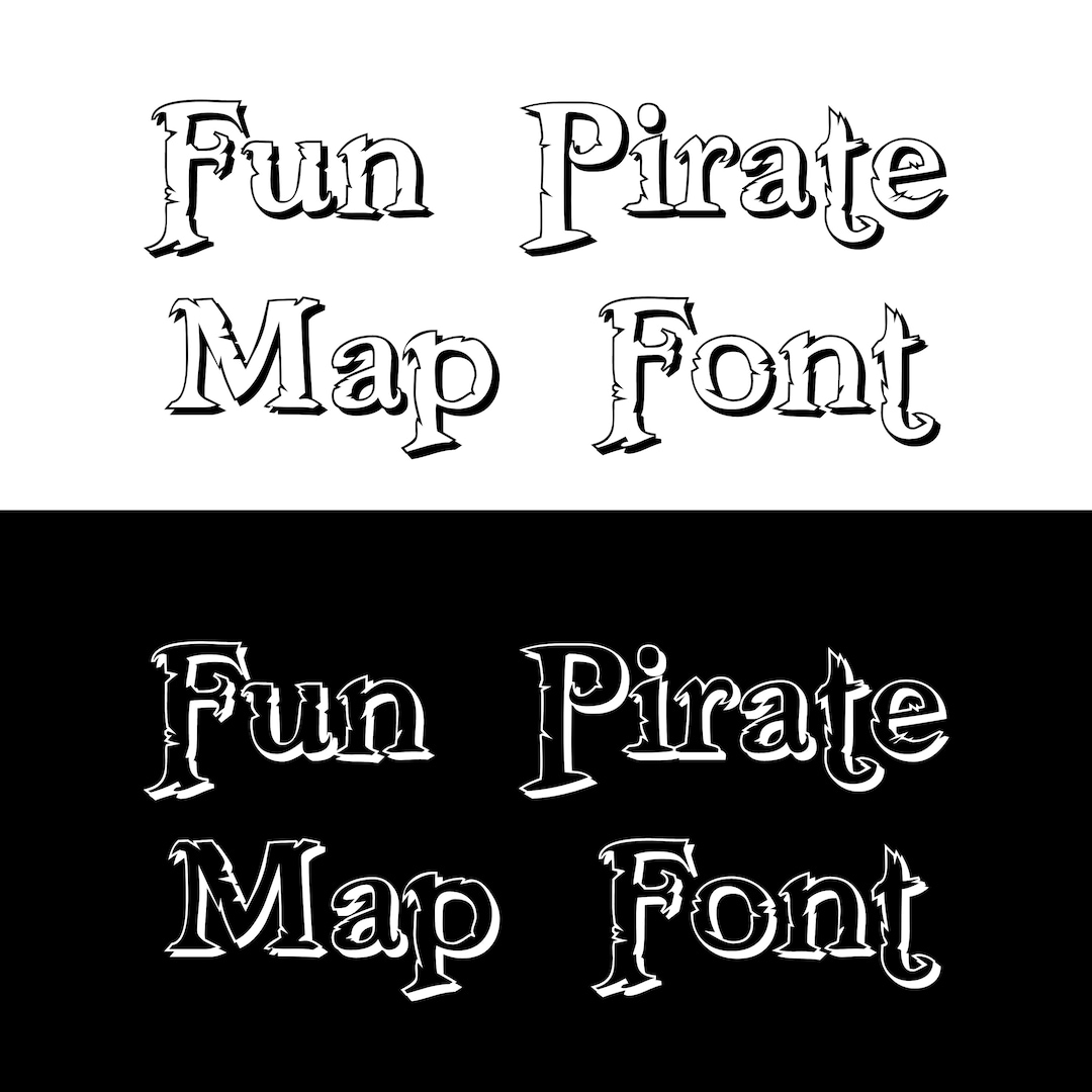 Pirate Font Treasure Map TTF Font Procreate Windows Canva Cricut and 