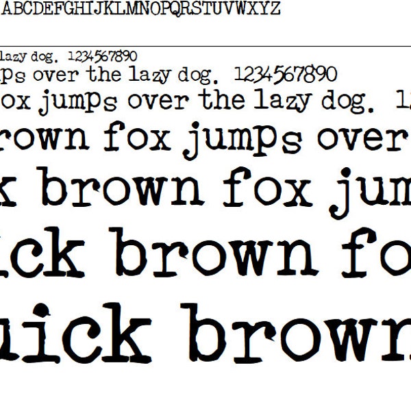 Old Typewriter Font TTF Easy to Read, Elite Element Type printed True Type Font Procreate Windows & Mac Cricut Design Space, Silhouette