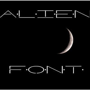 Alien Font TTF Procreate Font, Cricut Font, Windows Mac Compatibel recht lettertype grote afstand alien2