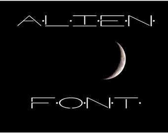 Alien Font TTF Procreate Font, Cricut Font, Windows Mac Compatible straight font large spaced alien2