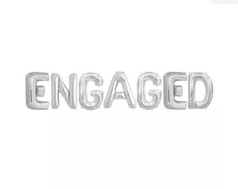 16” 'ENGAGEMENT' Silver foil Balloons/Engagement/ Silver/ Shaadi/wedding/ Wedding Decorations/ foil Balloons/ balloons/ ring ceremony