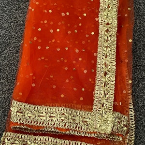 Orange mehndi Dupatta,Nikkah Mubarak, Bridal Dupatta, Dulhan, Shaadi, rukhsati dupatta, wedding dupatta