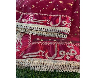Maroon Nikkah Duppatta, Qabool Hai, Bridal Dupatta, Dulhan, Shaadi, Maroon duppata, Pakistani wedding, Muslim, traditional
