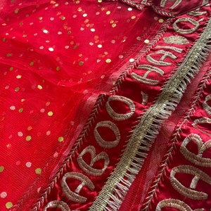 Red Nikkah Duppatta, Qabool Hai, Bridal Dupatta, Dulhan, Shaadi, Maroon duppata, Pakistani wedding, Muslim, traditional