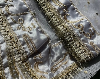 White Nikkah Dupatta, Qabool Hai, Bridal Dupatta, shaadi, Pakistani wedding, Muslim, traditional, Dulhan, gold embroidery