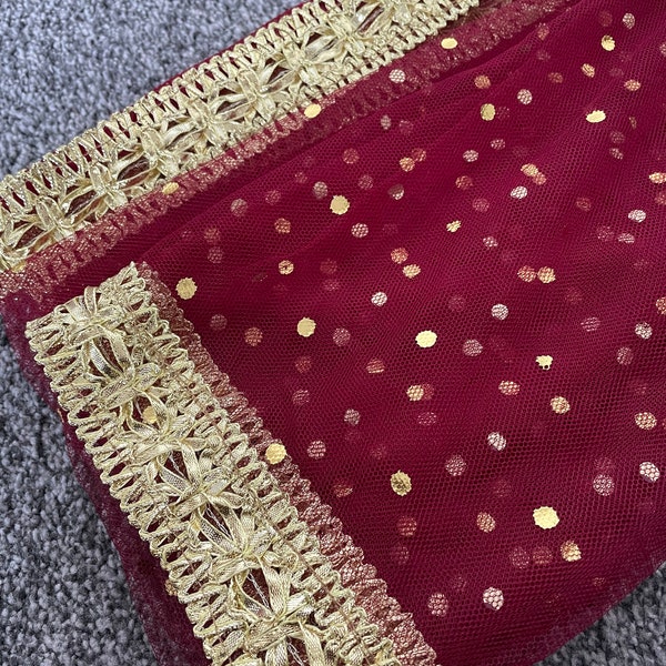 Maroon Nikkah Dupatta,Nikkah Mubarak, Bridal Dupatta, Dulhan, Shaadi, rukhsati dupatta, wedding dupatta