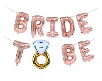 16” Bride To Be balloons/ Team Bride/ rose Gold/ Gold/ Hen party/ Bridal Shower/ Wedding Decorations/ foil Balloons/ Garland/ ring balloon