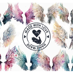 Angel Wings Watercolor Clipart JPGs, High Quality, Digital Download, Card Making, Clip Art, Digital Paper Craft, angel wings, angel wings