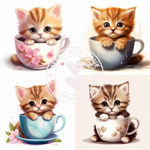 Kitten in a Cup Clipart, Kitten Clipart JPGs , Cat Clipart, Pet clipart,Kitten clip art,cute cat clipart, Commercial Use,Digital Download