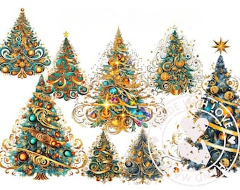 Árvore de Natal PNG Clipart: Design de Sublimação de Férias (Uso Comercial)