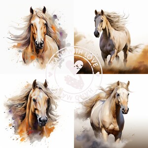 Clipart cheval - lot de 3 - 10 fichiers JPG de haute qualité - téléchargement numérique - fabrication de cartes, clipart, créations numériques en papier