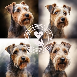 Wire Haired Terrier Clipart: Watercolor Dog Art, Commercial Use (Digital Download)