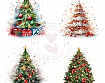 Pacote de clipart PNG de árvore de Natal: designs festivos de sublimação (download digital)