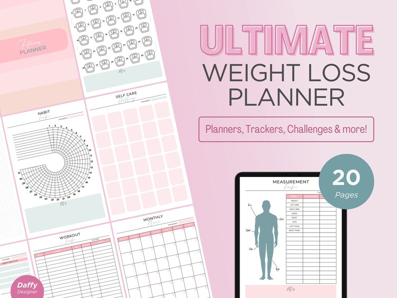 Custom Weight Loss Planner: Smart Goal and Fitness Journal