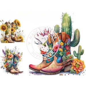 Cowgirl Boots Clipart, Watercolor Cowboy Boots Clipart, JPGs, Digital crafting, Paper crafts, Cute clipart,Instant download,commercial USe