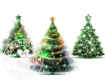 Christmas Tree, High Quality JPGs, Digital Download - Card Making, Mixed Media, Digital Paper Craft, Christmas clipart