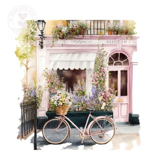 Café de verano Clipart JPGs, Planificador digital, Artesanías de papel, Scrapbooking, Imágenes prediseñadas románticas, Descarga instantánea, imágenes prediseñadas de verano, imágenes prediseñadas de flores