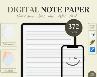 Student Notepad, Goodnotes Paper, Spiral Notebook, INSTANT DOWNLOAD