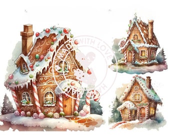 Lebkuchen-Haus PNG Clipart: Weihnachten Grafik (Digitaler Download)