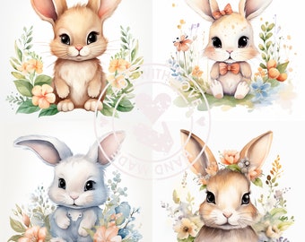 ウサギのクリップアート、ウサギの png、PNG、昇華デザイン、かわいいウサギの png、水彩、商用利用、デジタル ダウンロード、ウサギの png、ウサギの png ファイル