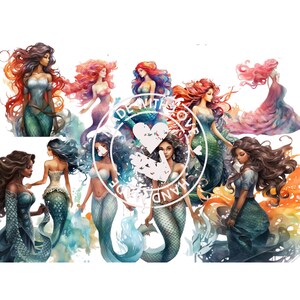 Zeemeerminnen aquarel clipart, zeemeermin png, zeemeermin clipart, zeemeermin partij, zeemeermin png, pastel zeemeermin, zee fee, commercieel gebruik