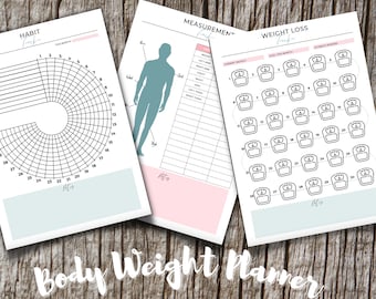Printable Weight Loss Journal: Food & Fitness Tracker (Digital Download)