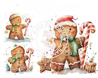 Lebkuchen Weihnachten Clipart: Festlicher Urlaub PNG (Digital Download)